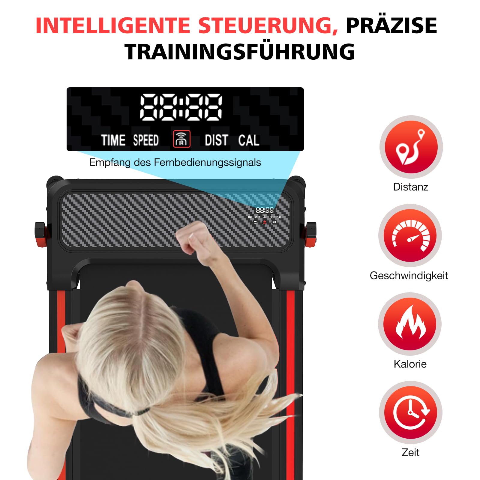 LIKESPORTING Laufband mit Fußberuhigungsfunktion – Zusammenklappbar, mit Neigungswinkel und Fernbedienung, perfekt für den Einsatz im Büro und zu Hause. Geräuscharm, 1-6 km/h, Maximalgewicht 120 kg