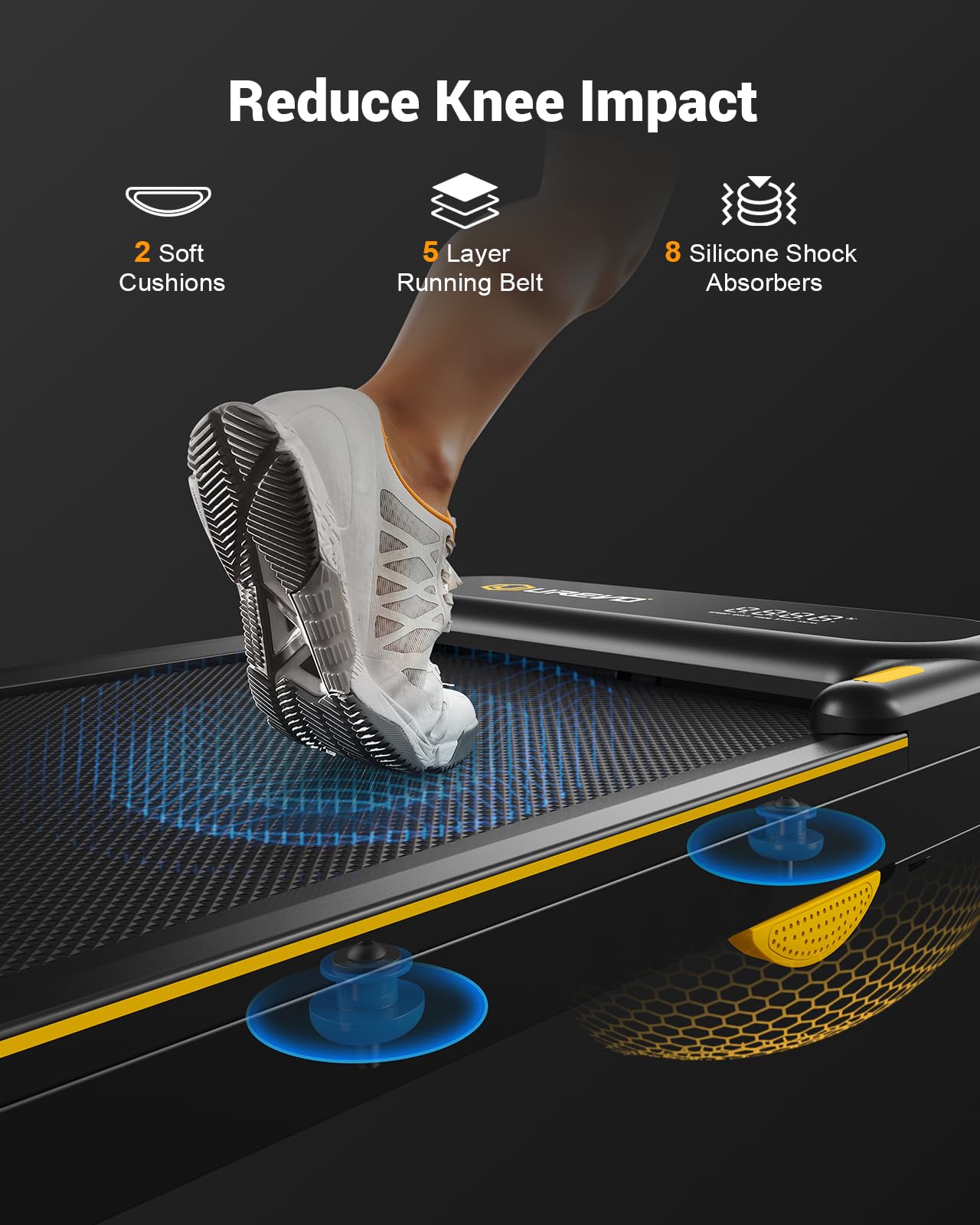 UREVO 2 in 1 Laufband für zuhause mit APP, Walking pad mit doppelter Stoßdämpfung, 1-10 km/h Laufband Klappbar mit Fernbedienung und LED-Anzeige für Zuhause/Büro