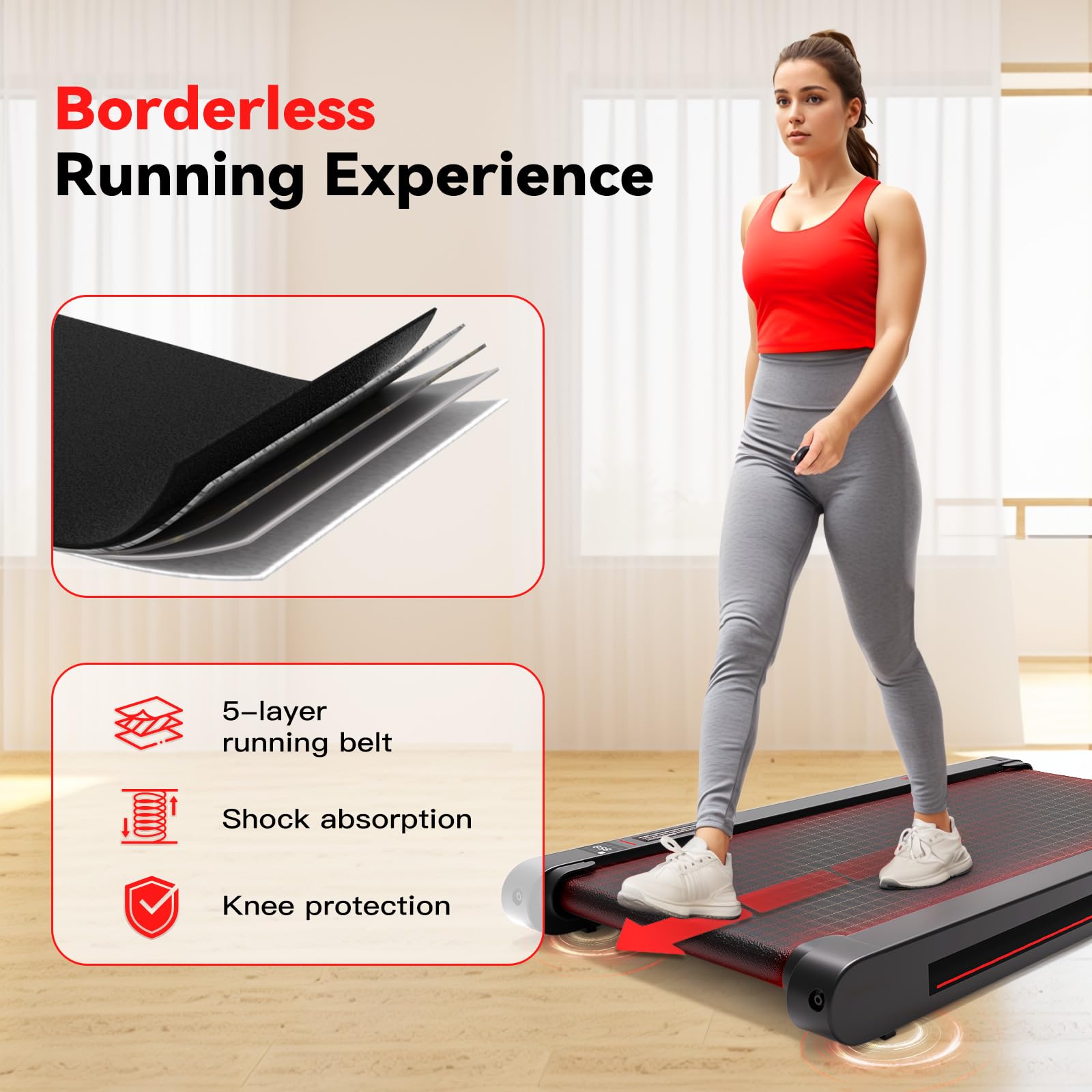 Sperax 4-in-1 Vibration für Laufband für Zuhause mit App Bluetooth 0.3-6km/h den Heim - und Walking Vibration Pad Bürogebrauch und Fernbedienung - Vibration für Zuhause und Büro (Grau)