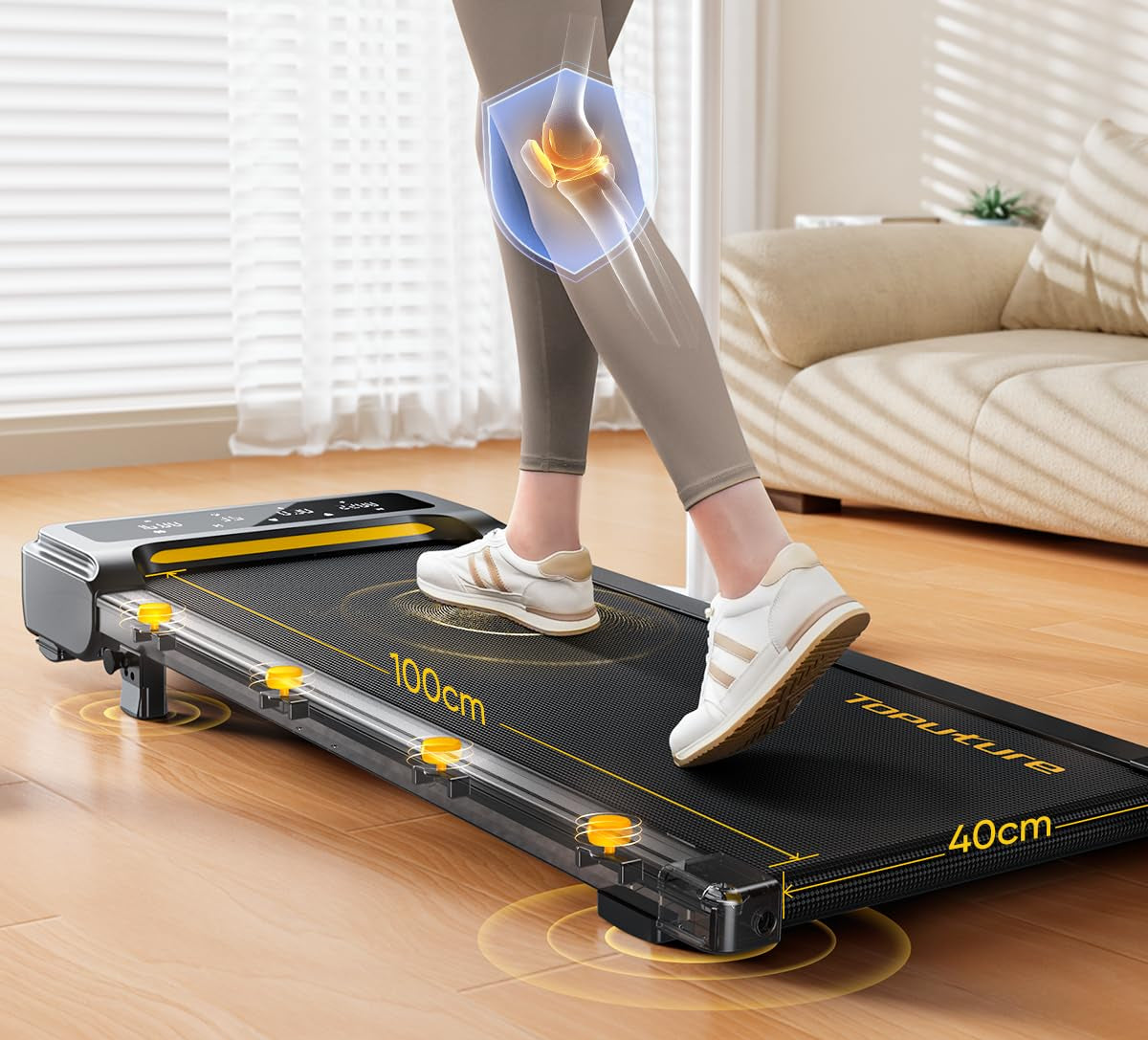 Laufband für Zuhause mit Neigung, 1-10 km/h Walking pad, Elektrisches Laufband mit Steigung, 2.5HP Walking Machine für Zuhause & Büro, Fernbedienung und App, Keine Montage Erforderlich