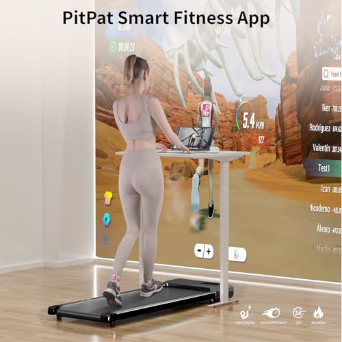 Superun Raceable Walking Pad – Laufband für Zuhause 2.5 PS mit App und Fernbedienung – Laufband Schreibtisch max 136 kg mit Multi-Runner-Rennen und Training Couses