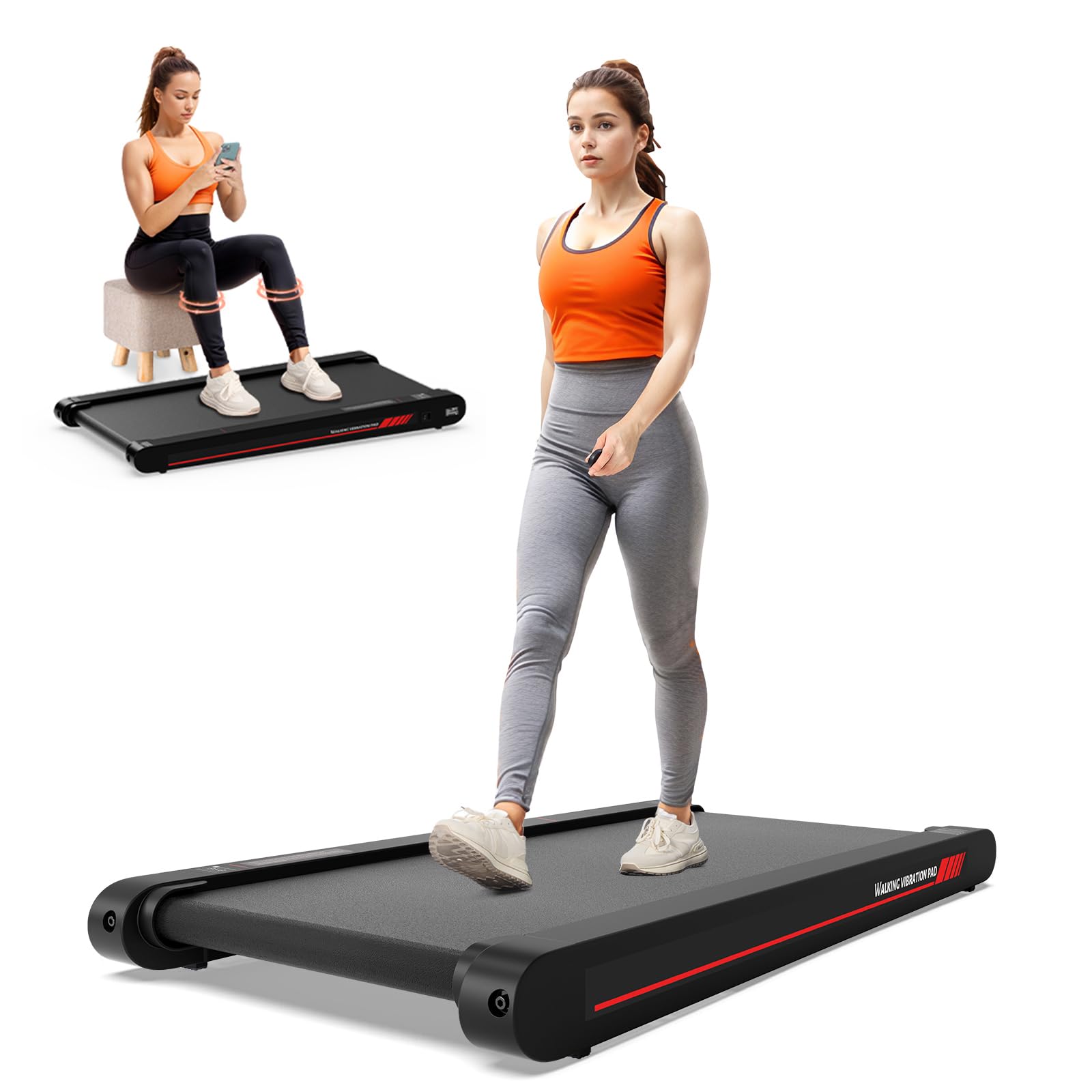 Sperax 4-in-1 Vibration für Laufband für Zuhause mit App Bluetooth 0.3-6km/h den Heim - und Walking Vibration Pad Bürogebrauch und Fernbedienung - Vibration für Zuhause und Büro (Grau)