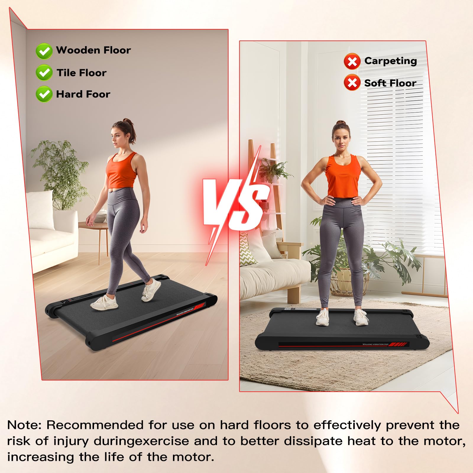 Sperax 4-in-1 Vibration für Laufband für Zuhause mit App Bluetooth 0.3-6km/h den Heim - und Walking Vibration Pad Bürogebrauch und Fernbedienung - Vibration für Zuhause und Büro (Grau)